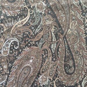 Rich brown silver and black
Paisley print Brocade fabric